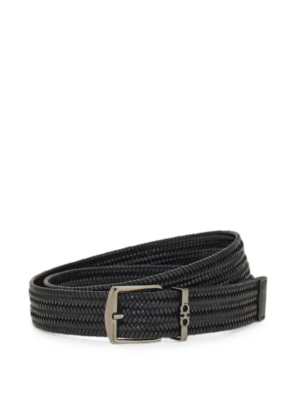 Ferragamo Gancini Braided Belt | Black | FARFETCH display picture 1