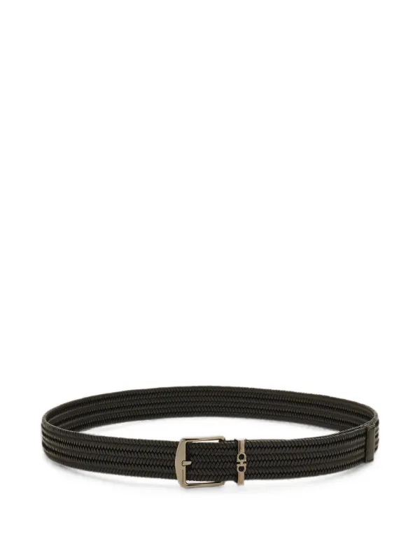 Ferragamo Braided Gancini Leather Belt, Black Ferragamo Braided Gancini Leather Belt – Bluefly main image 3