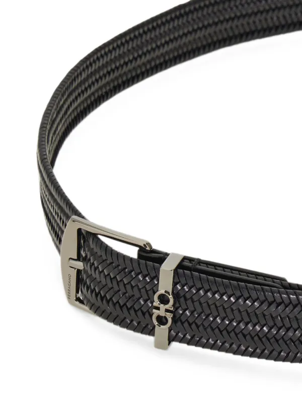 Ferragamo Gancini Braided Belt | Black | FARFETCH display picture 3