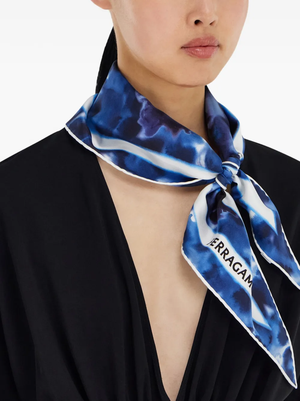Ferragamo Sjaal met print Blauw