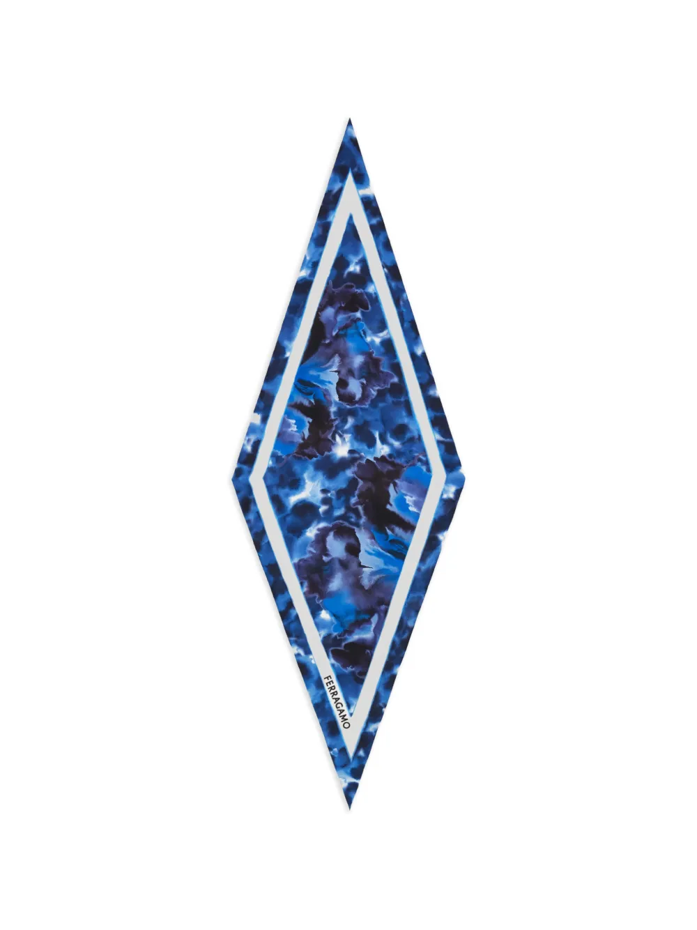 Ferragamo Carnation print diamond scarf - Blau