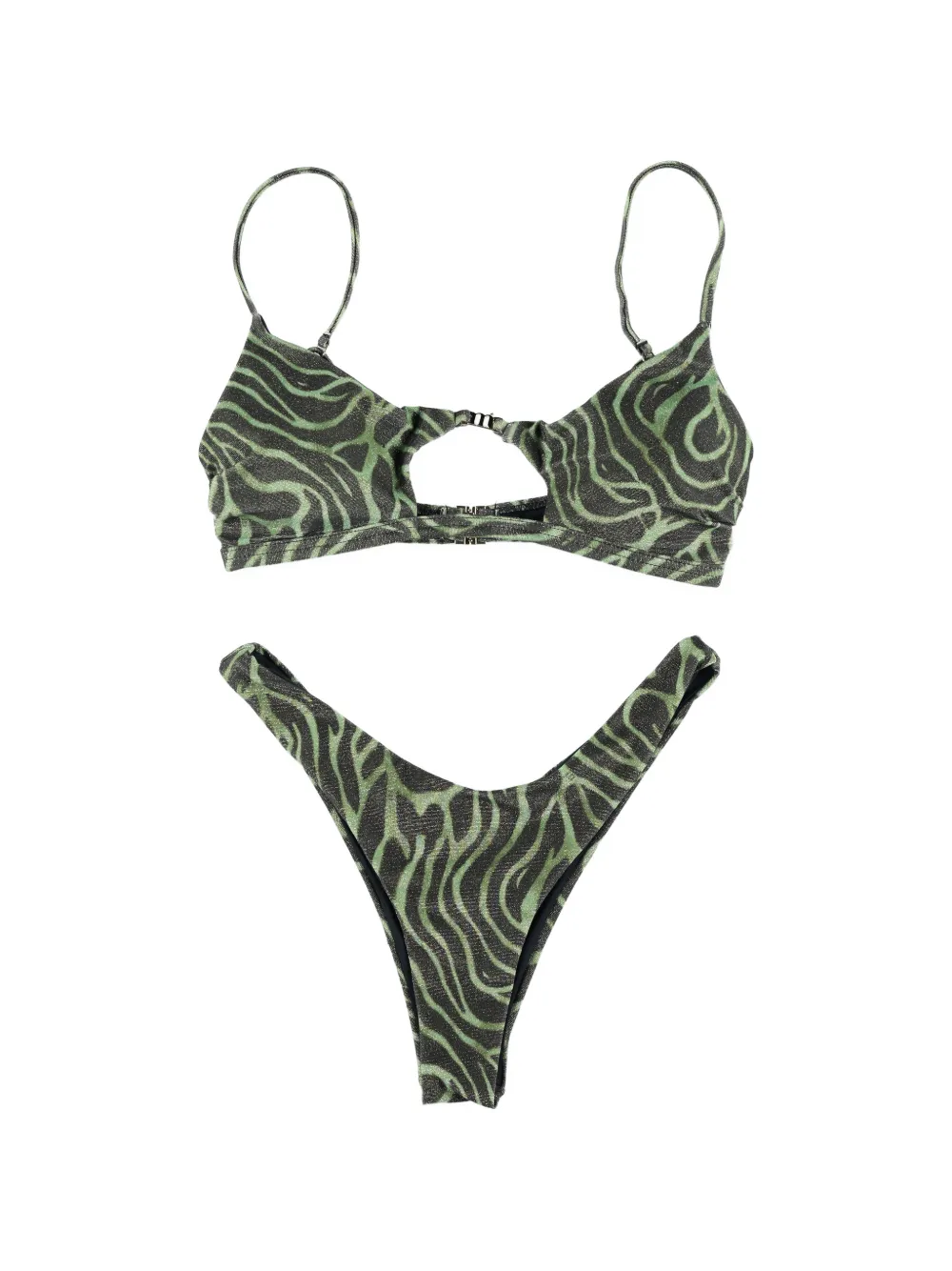 Matinée Taylor zebra-pattern bikini - Grün