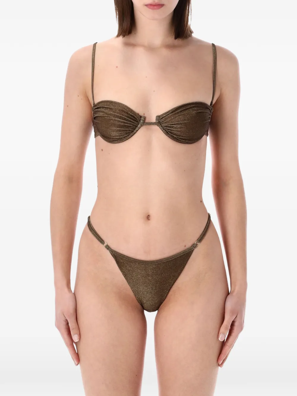 Matinée Marina gesmockte bikini Bruin