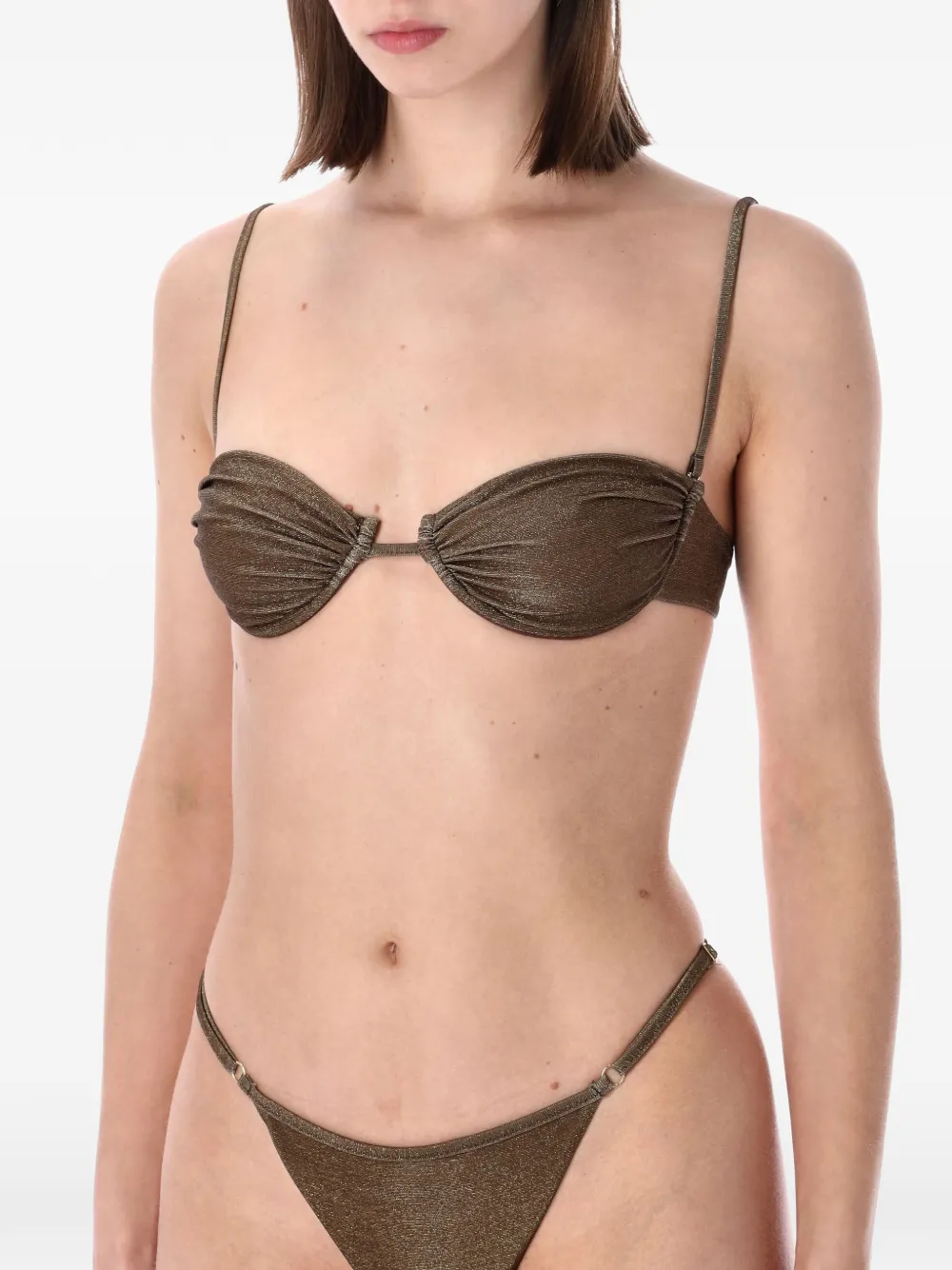 Matinée Marina gesmockte bikini Bruin