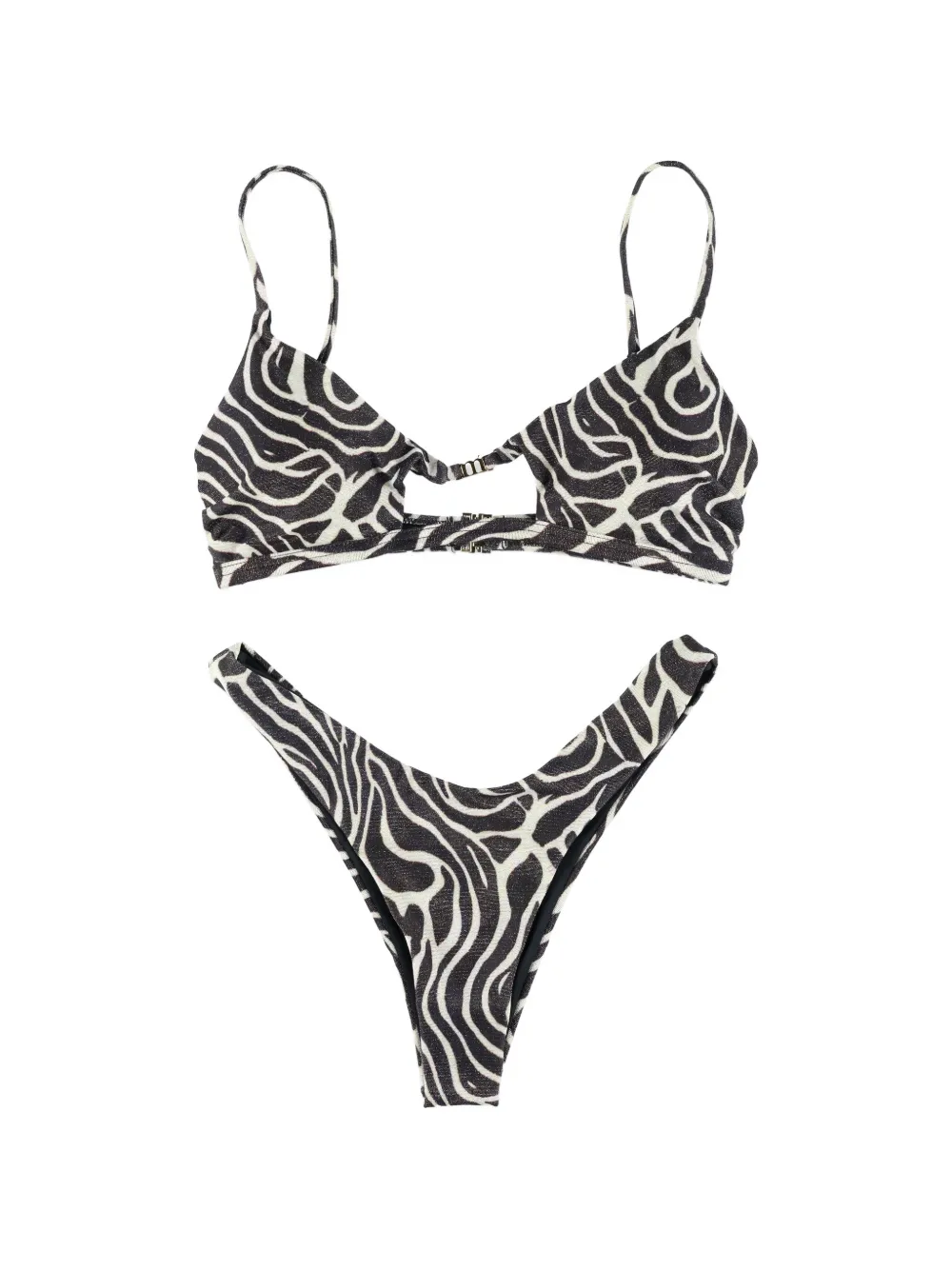 Matinée Taylor zebra-pattern bikini - Nero