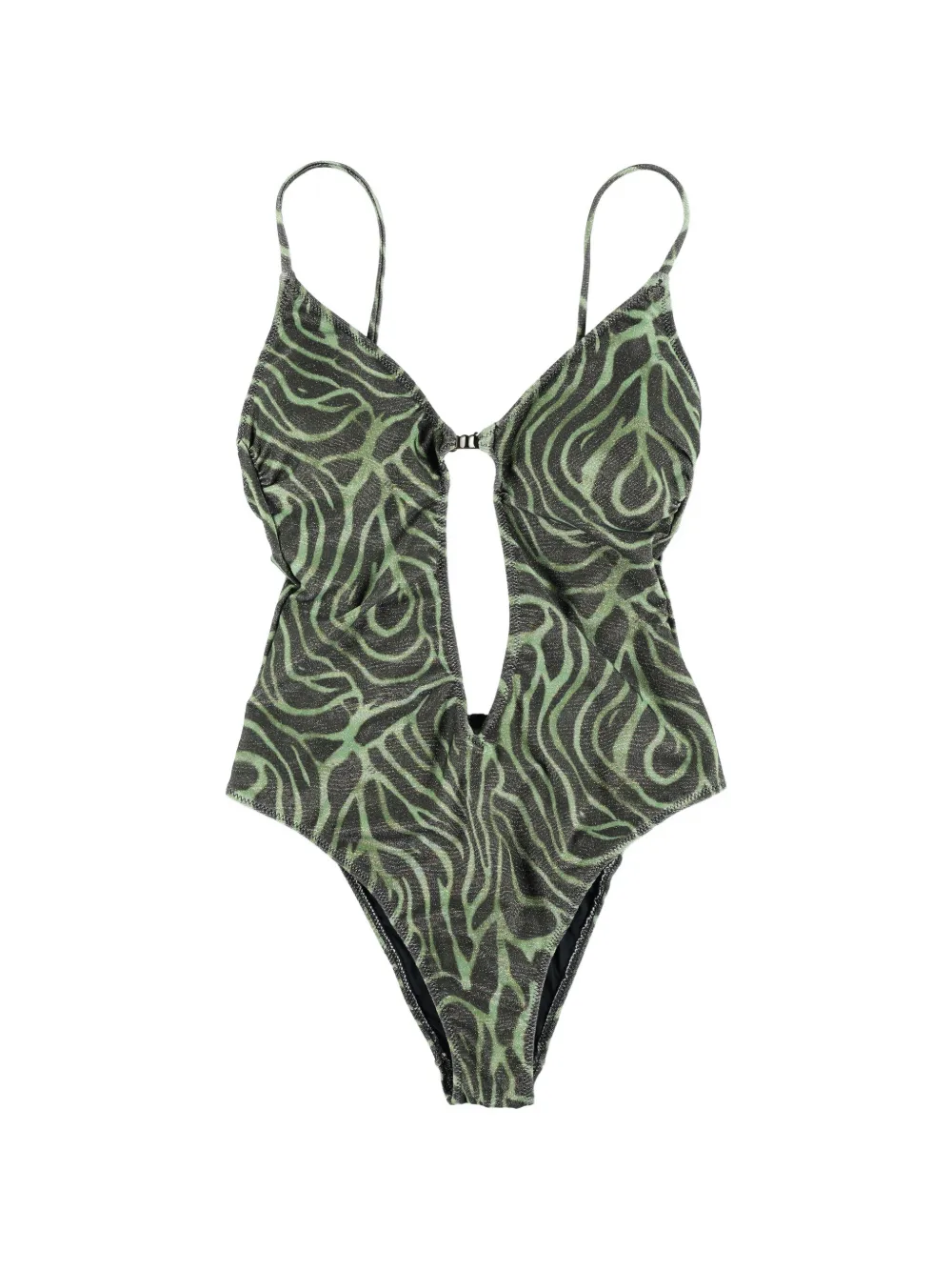 Matinée Lilly zebra-pattern cut-out swimsuit - Verde