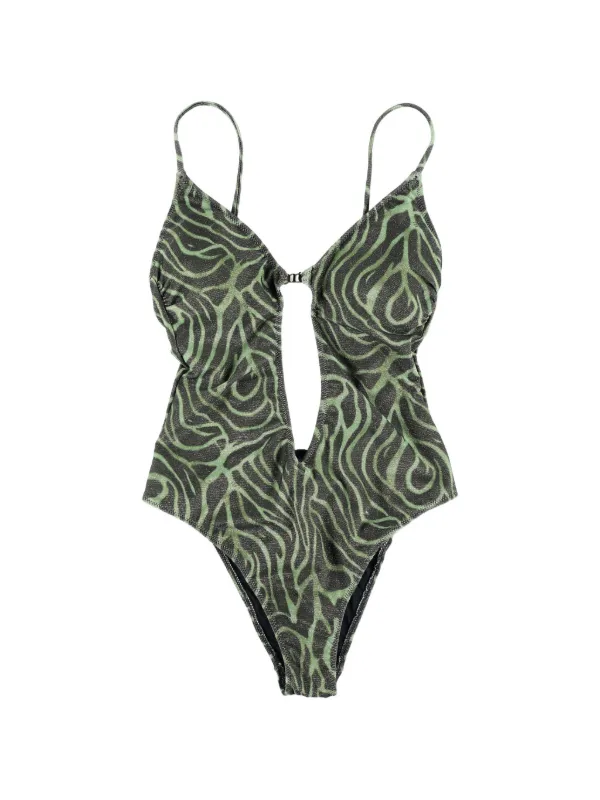 Matinée Lilly ゼブラパターン カットアウト ワンピース水着