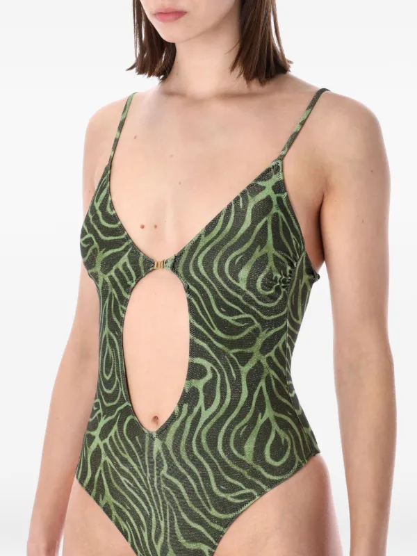 Matinée Lilly ゼブラパターン カットアウト ワンピース水着