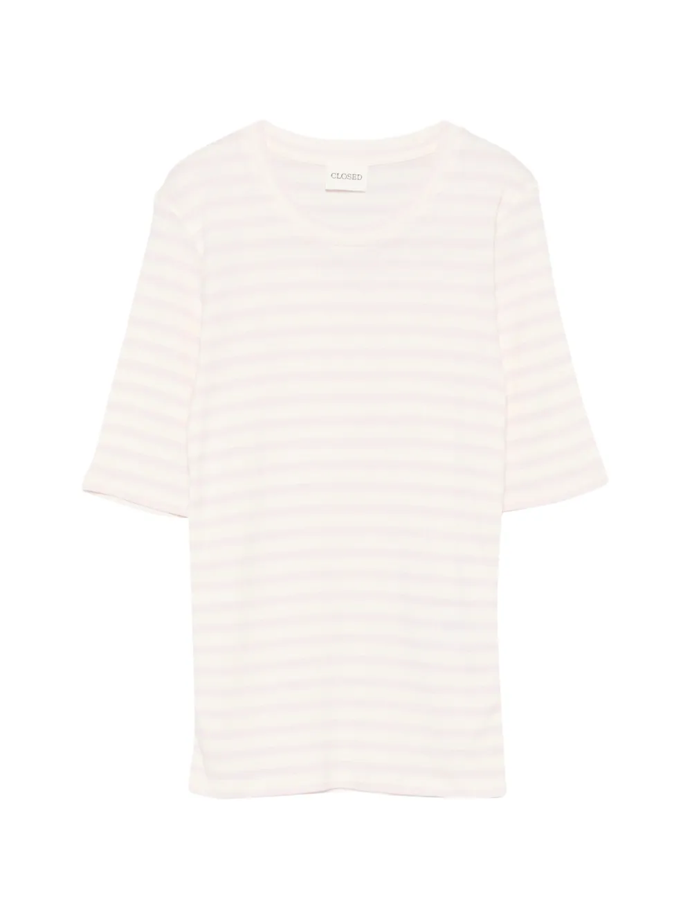 Closed striped T-shirt - Bianco
