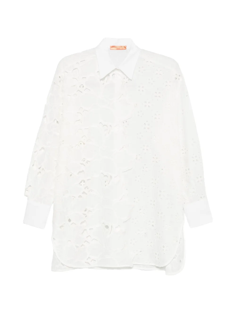 Ermanno Scervino broderie-anglaise floral-detail shirt - Bianco