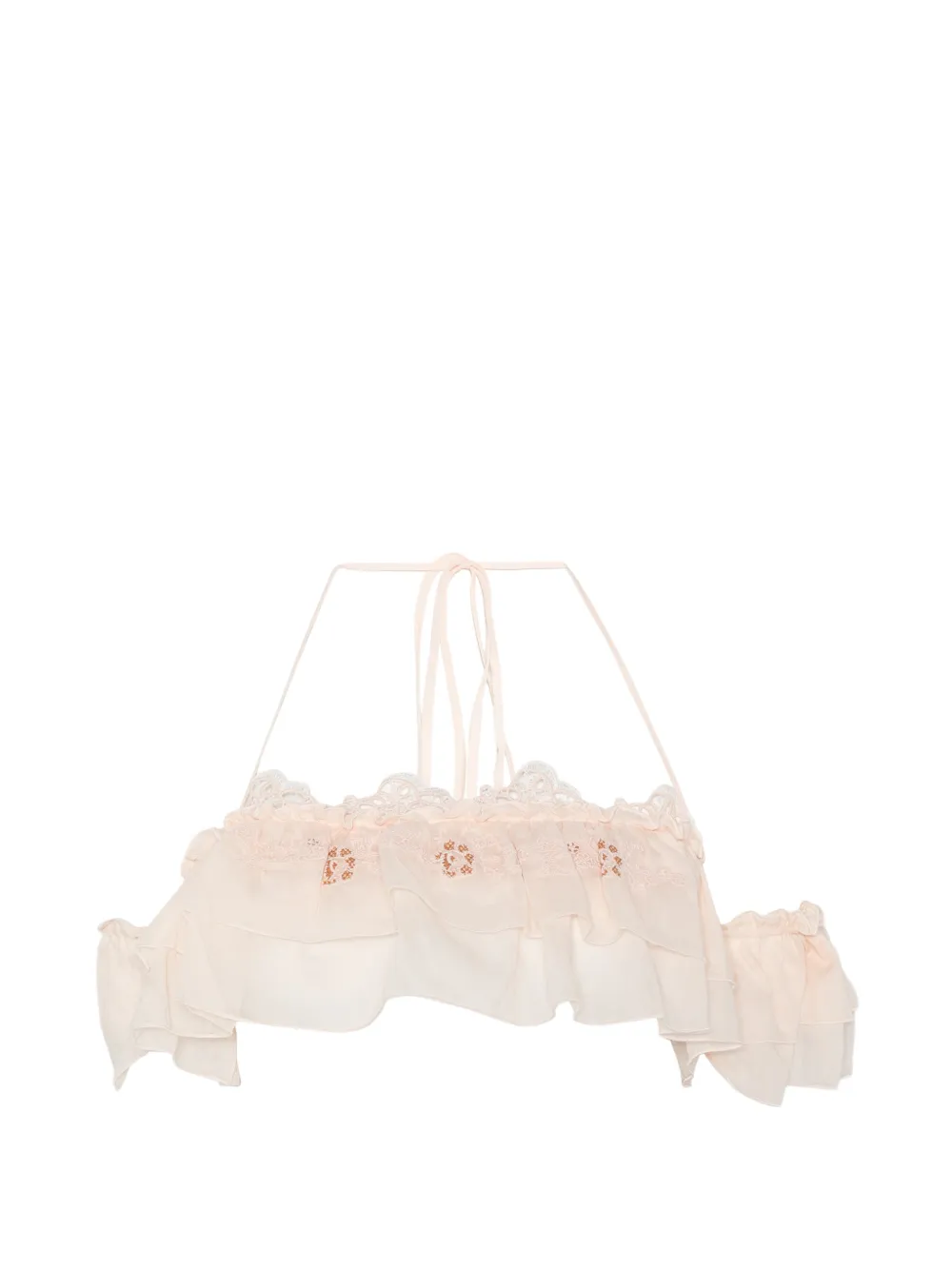 Ermanno Scervino ruffled lace-trim blouse - Rosa