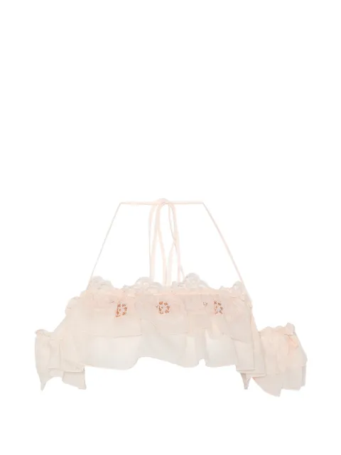 Ermanno Scervino ruffled lace-trim blouse