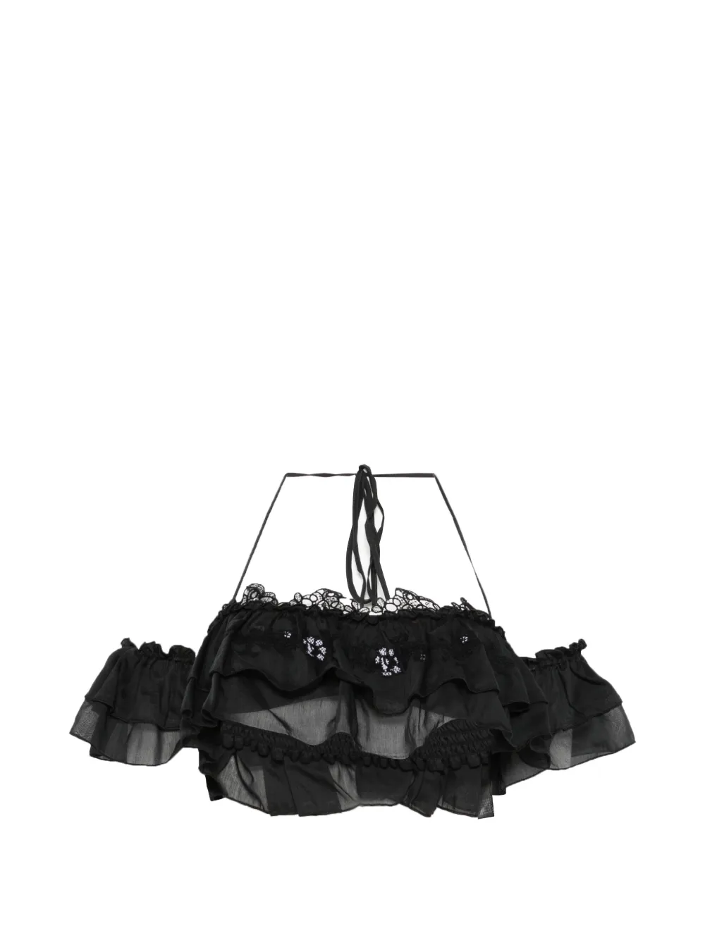 Ermanno Scervino ruffled halterneck top - Nero