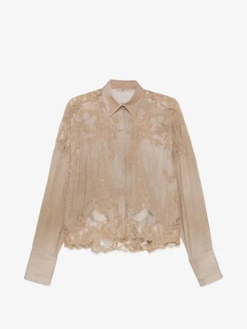 Ermanno Scervino embroidered lace-detail shirt