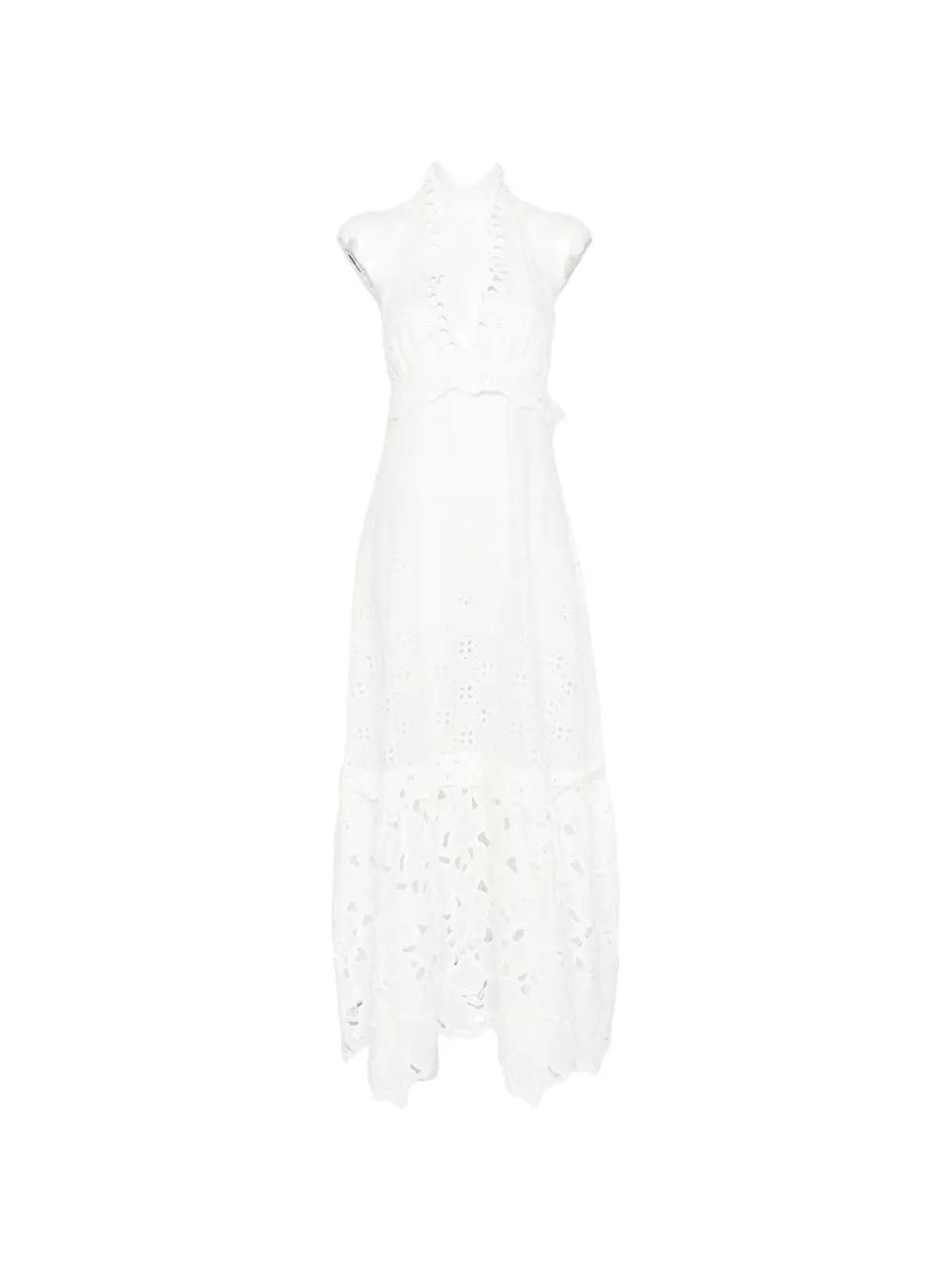 Ermanno Scervino V-neck broderie-anglaise maxi dress - Bianco