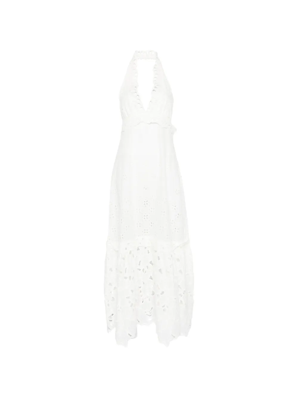 Ermanno Scervino V-neck broderie-anglaise maxi dress - Bianco