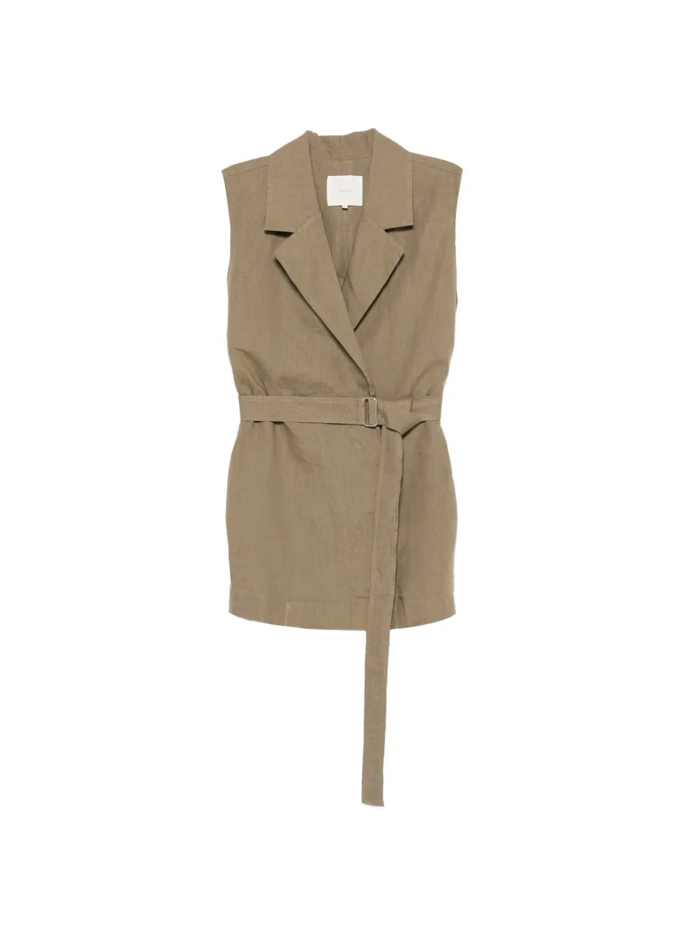 Xacus belted sleeveless jacket - Green