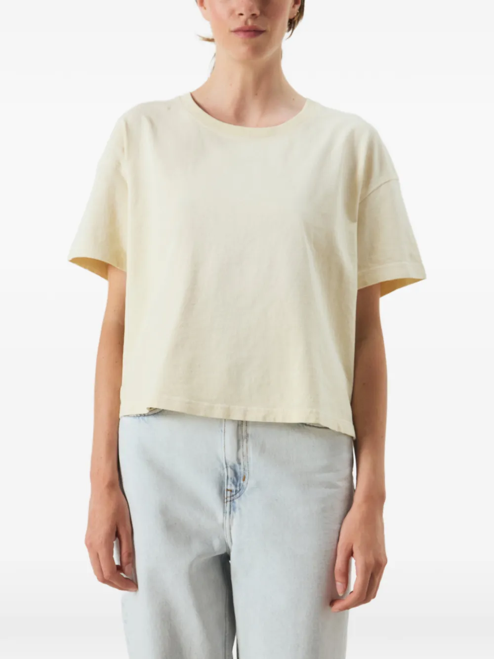 American Vintage Afoma T-shirt met ronde hals Geel