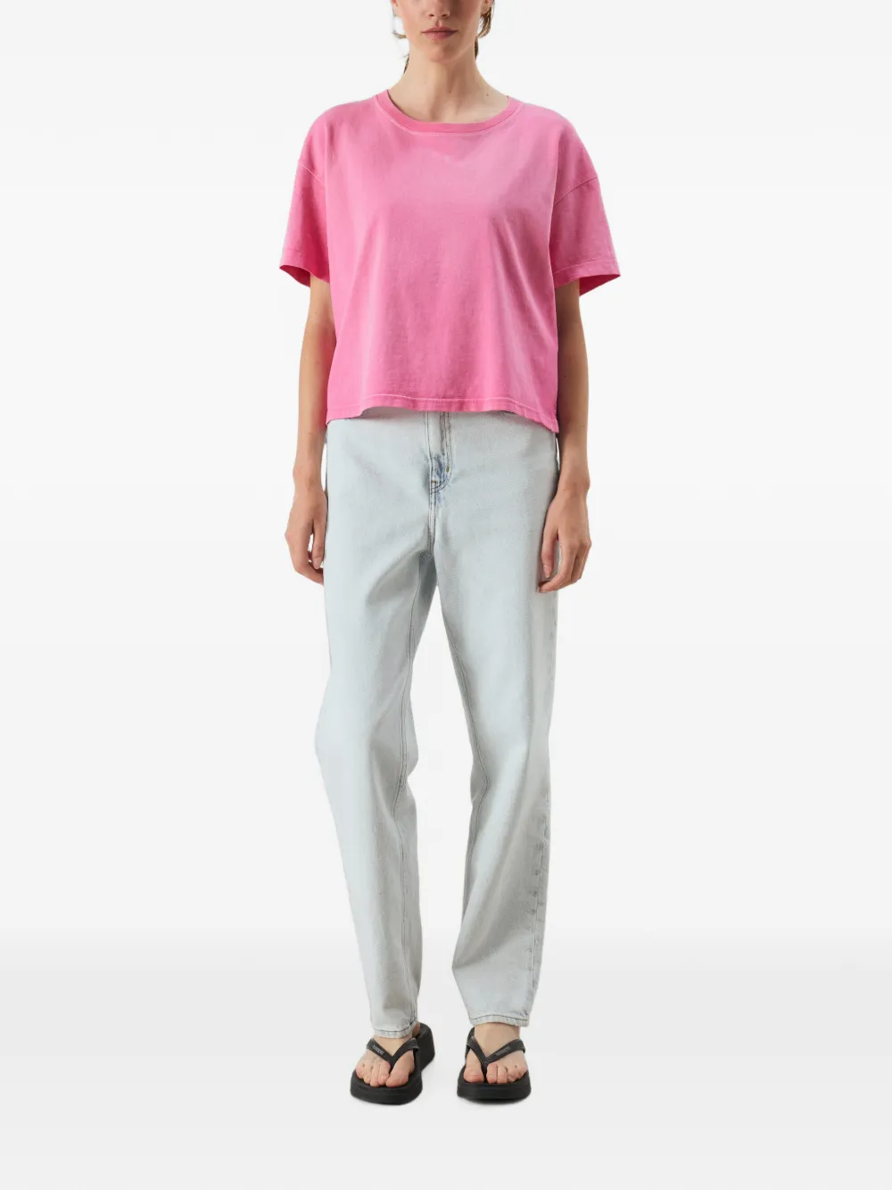 American Vintage Afoma T-shirt met ronde hals Roze