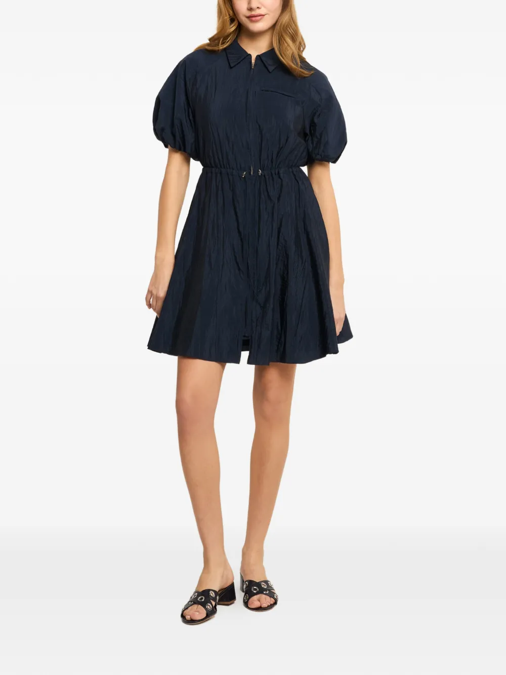 Cinq A Sept Macauly jurk met trekkoordtaille Blauw