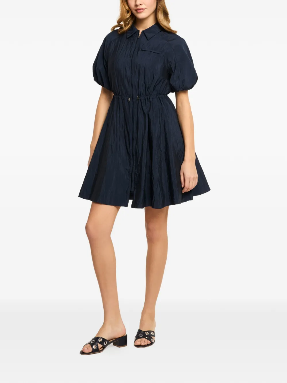 Cinq A Sept Macauly jurk met trekkoordtaille Blauw
