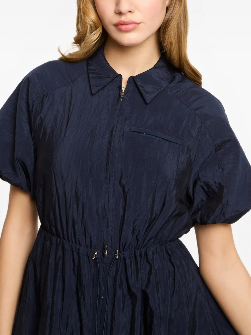 Cinq A Sept Macauly jurk met trekkoordtaille Blauw