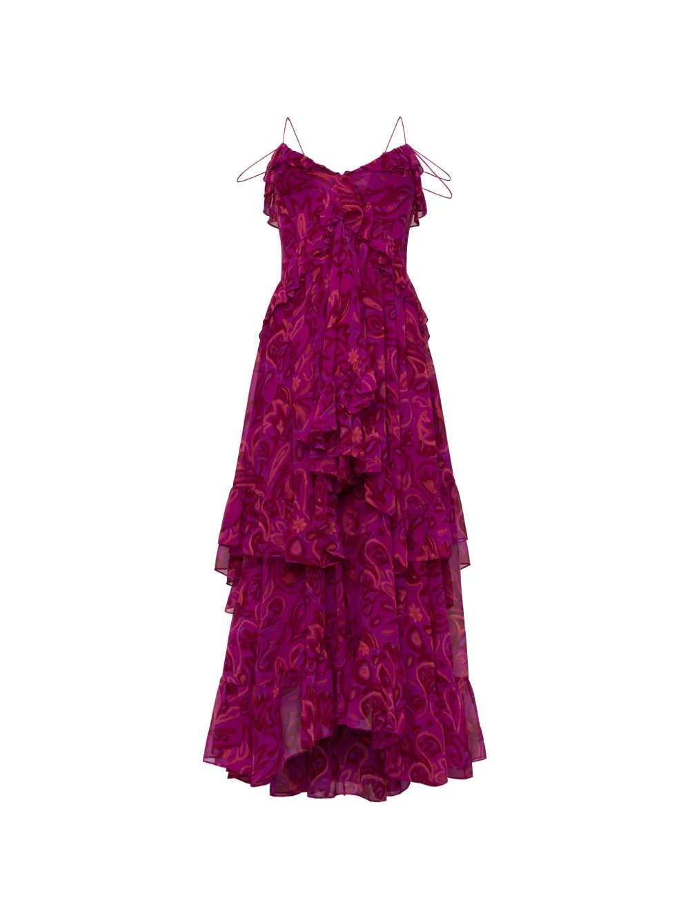 Cinq A Sept paisley-print ruffled maxi dress - Rosa