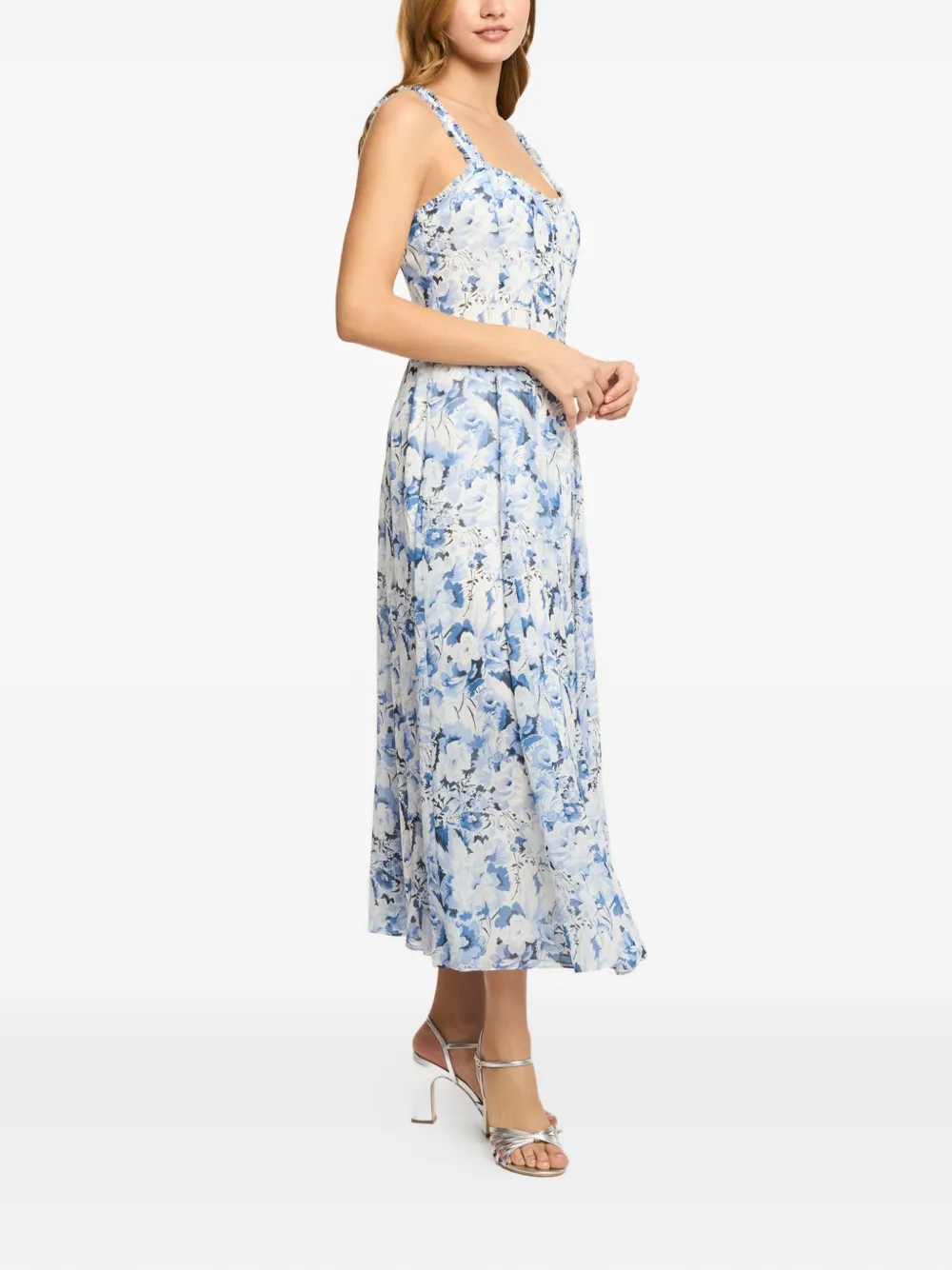 Cinq A Sept Marmo Heirloom Petals jurk met bloemenprint Blauw