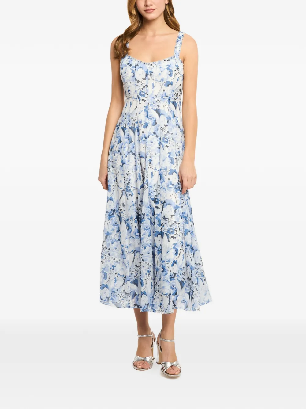 Cinq A Sept Marmo Heirloom Petals jurk met bloemenprint Blauw
