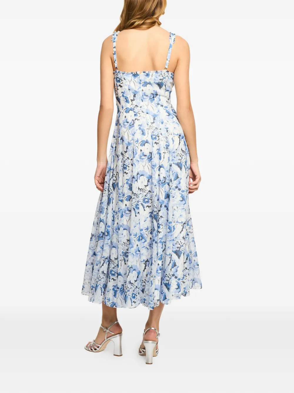 Cinq A Sept Marmo Heirloom Petals jurk met bloemenprint Blauw