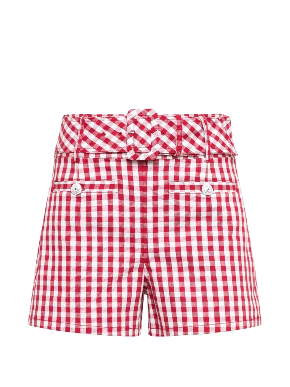Cinq A Sept Allie gingham mini shorts - Red