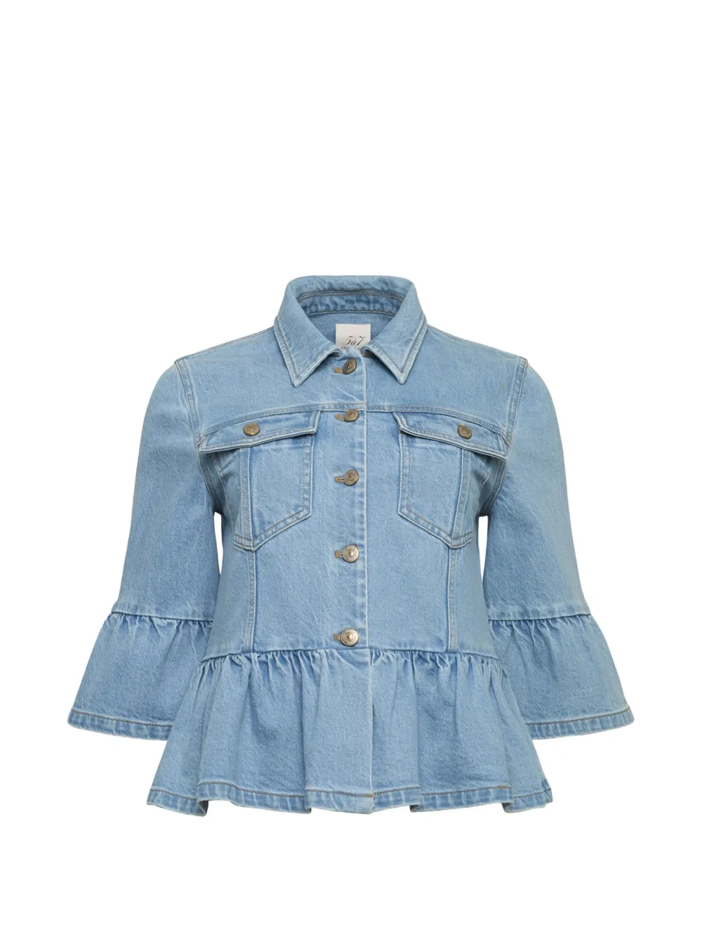 Cinq A Sept Mandie ruffled denim jacket - Blu