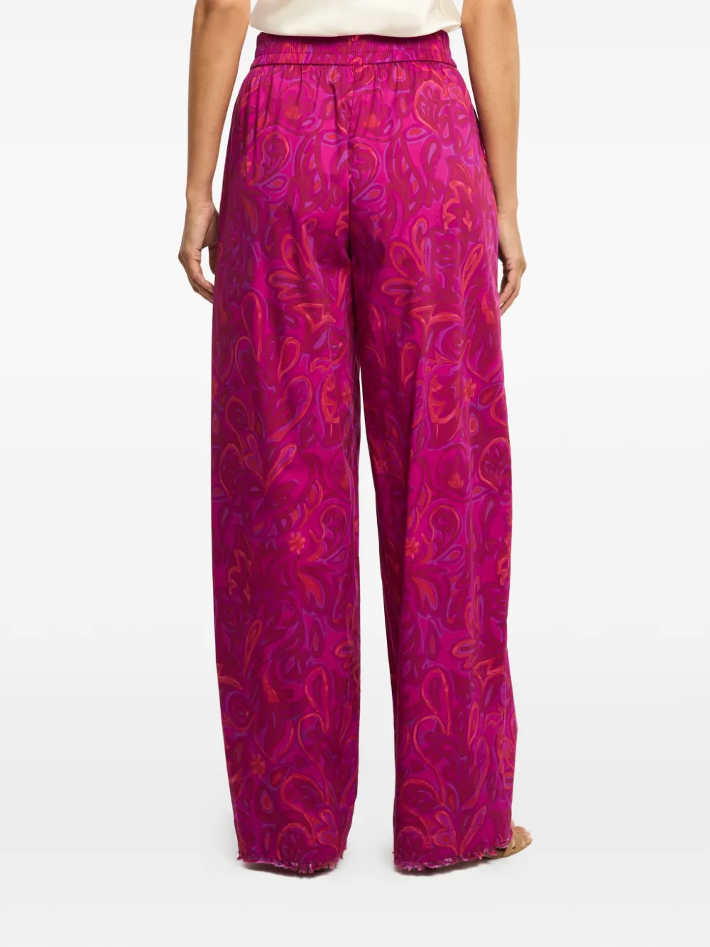 Cinq A Sept Ibbie broek met paisley-print en franje afwerking Roze
