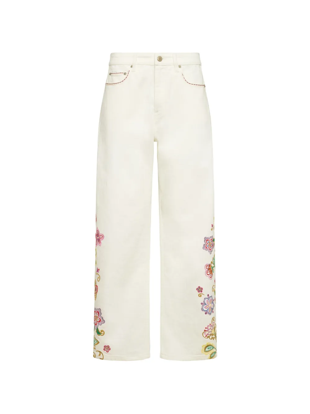 Cinq A Sept Jardin Boheme Hayden floral-embroidered jeans - Toni neutri