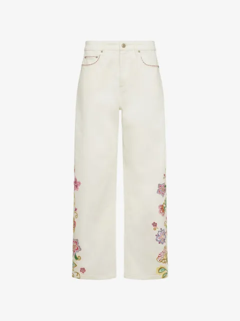 Cinq A Sept Jardin Boheme Hayden floral-embroidered jeans