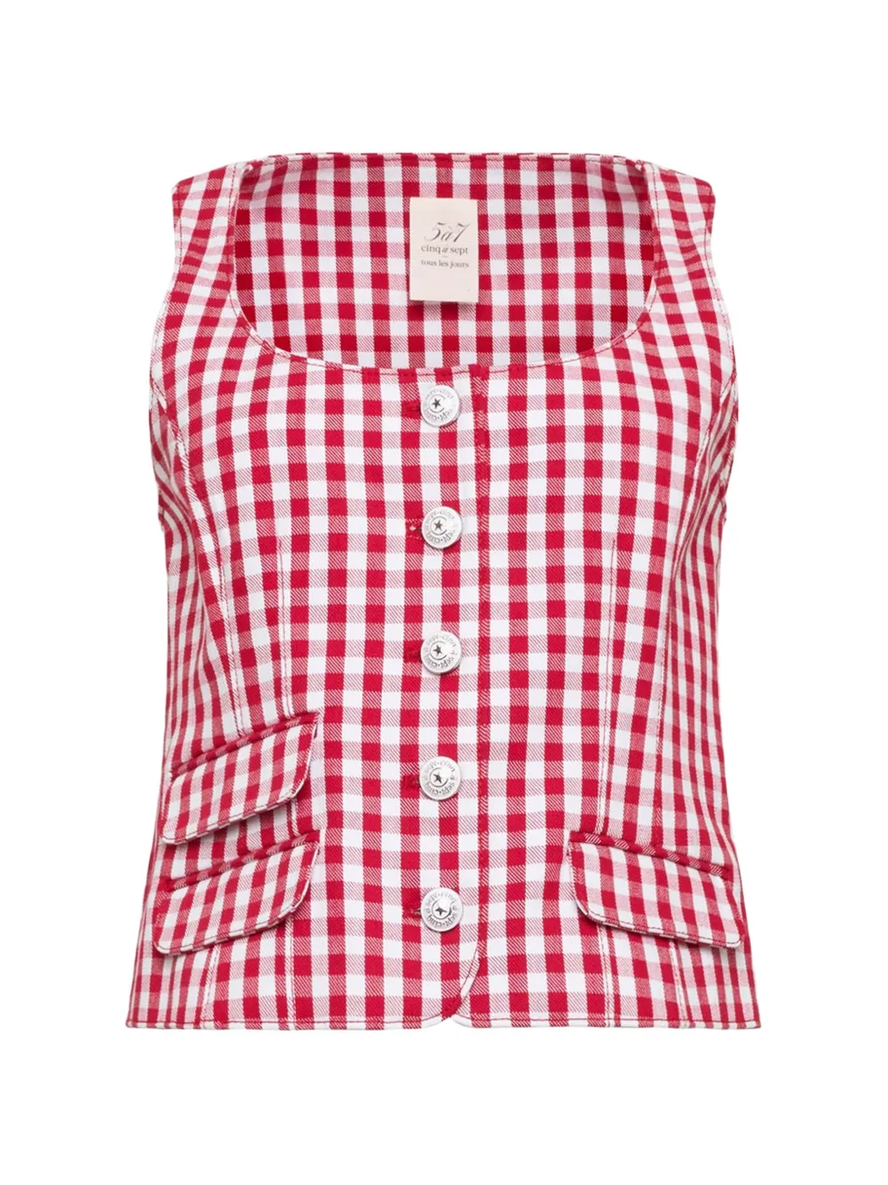 Cinq A Sept Top a quadretti Lovina - Rosso