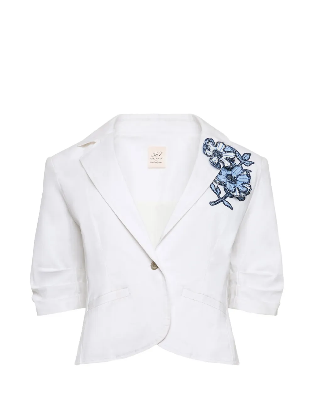 Cinq A Sept Petit Khloe floral-appliqué blazer - Bianco
