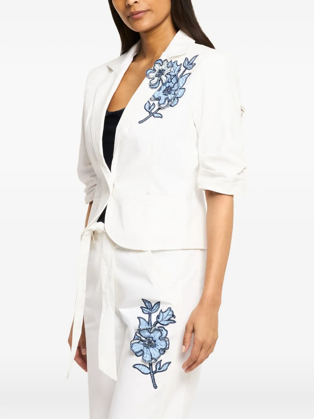 Cinq A Sept Petit Khloe blazer met bloemenpatch Wit