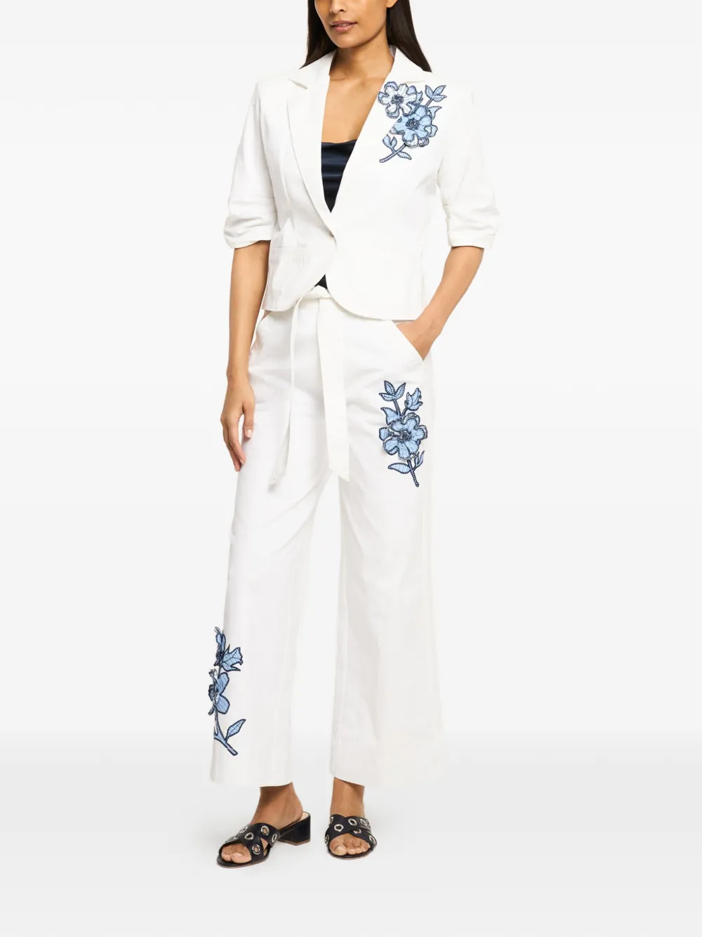 Cinq A Sept Petit Khloe blazer met bloemenpatch Wit