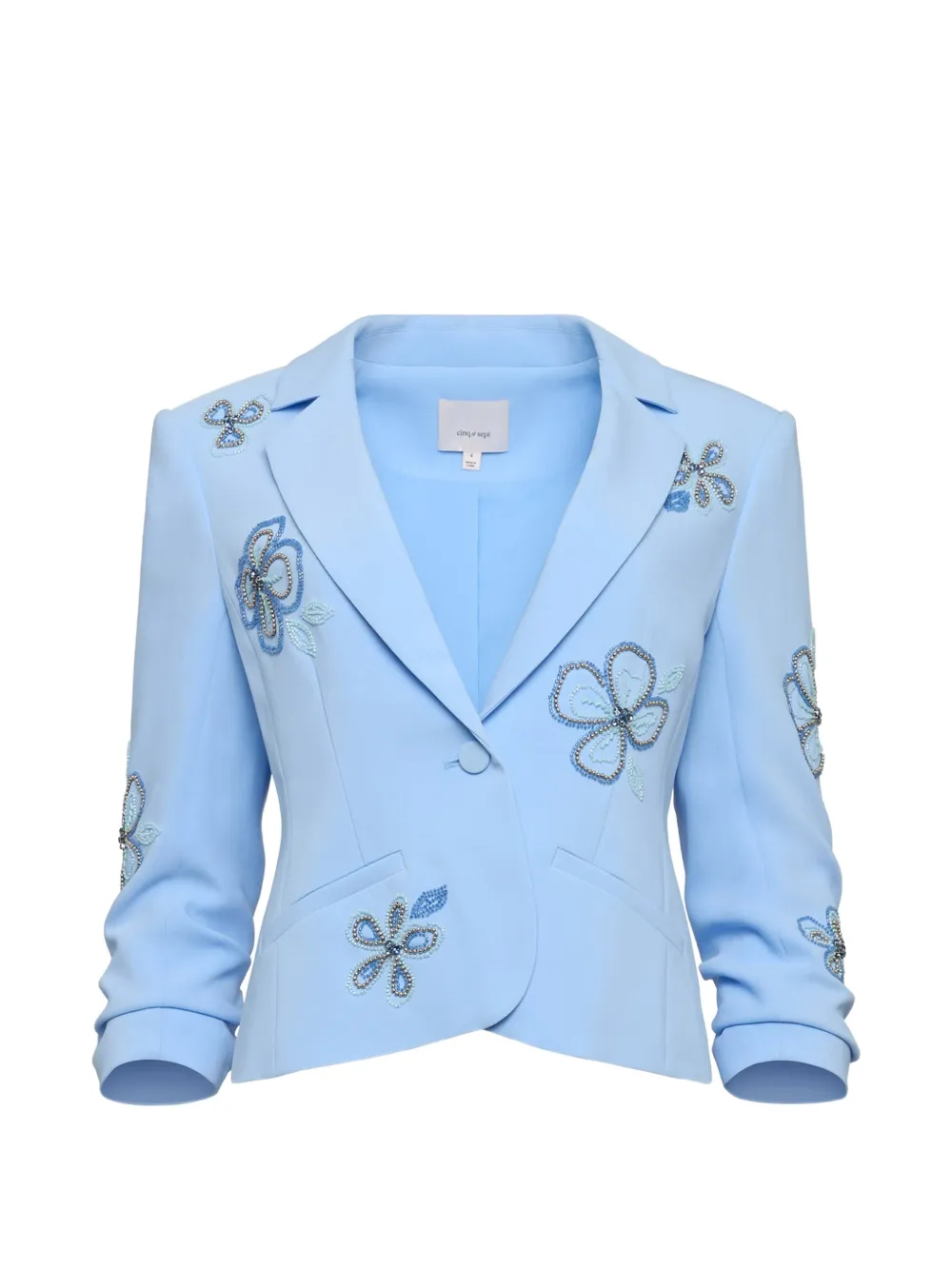 Cinq A Sept Le Petit Khloe beaded-flowers jacket - Blu