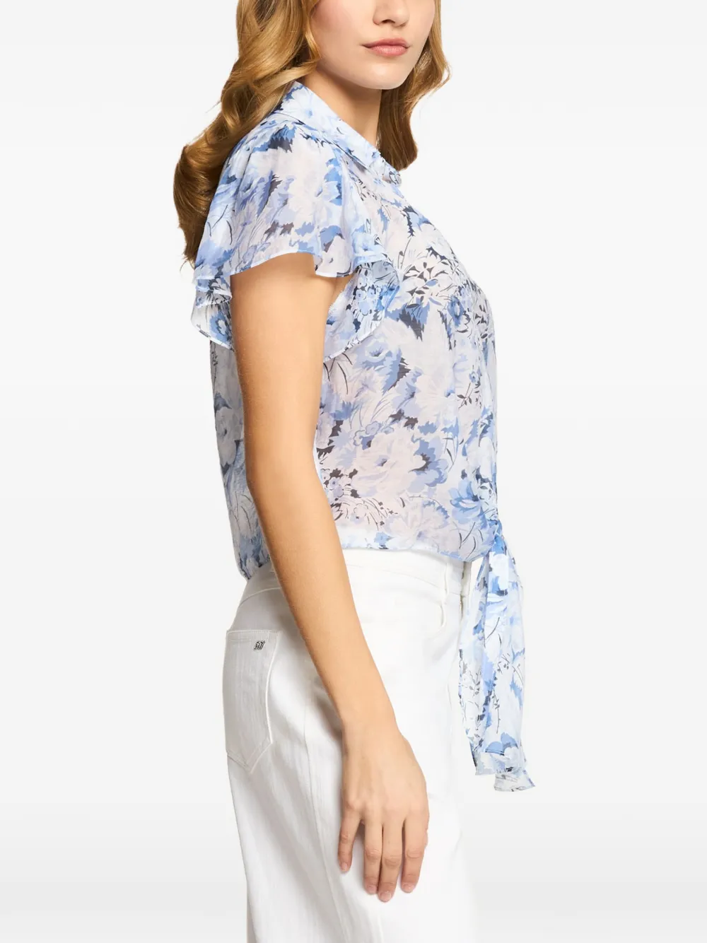 Cinq A Sept Marianna Heirloom blouse met fladdermouwen Blauw