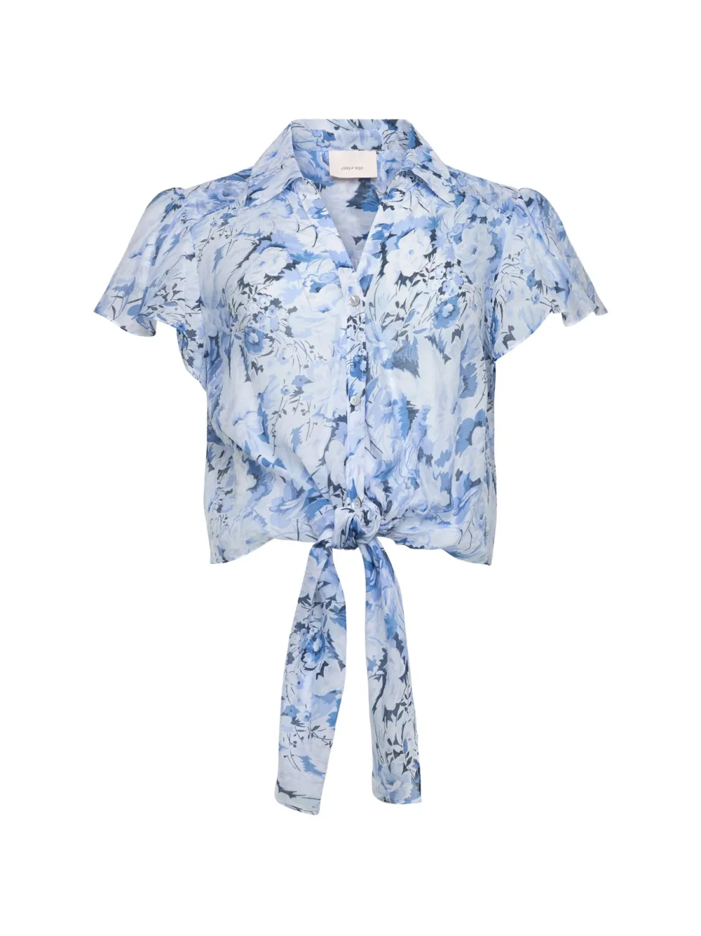 Cinq A Sept Marianna Heirloom Petals flutter-sleeve blouse - Blu