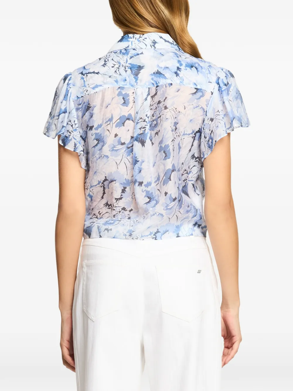 Cinq A Sept Marianna Heirloom blouse met fladdermouwen Blauw
