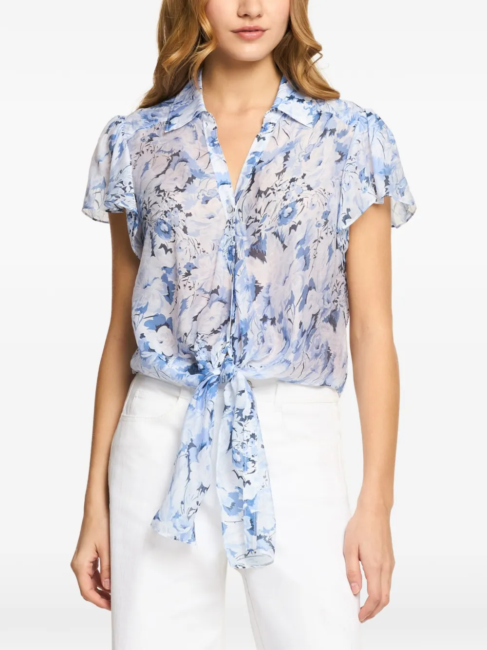 Cinq A Sept Marianna Heirloom blouse met fladdermouwen Blauw