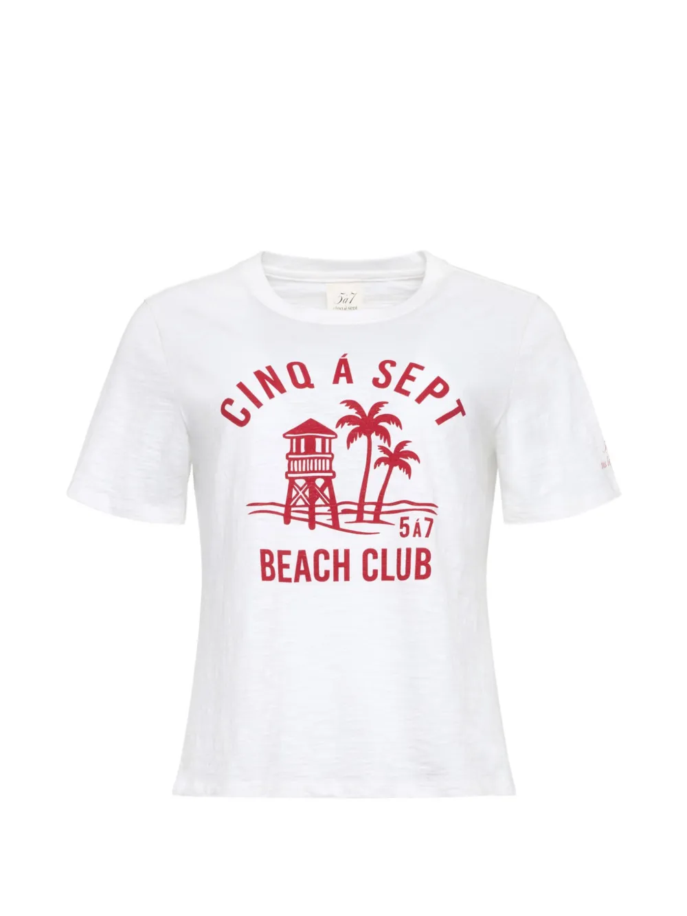 Cinq A Sept logo-print slub-texture T-shirt - Bianco