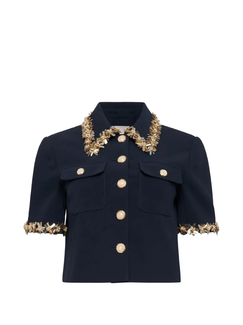 Cinq A Sept Sunflare Aanya cropped jacket - Blu