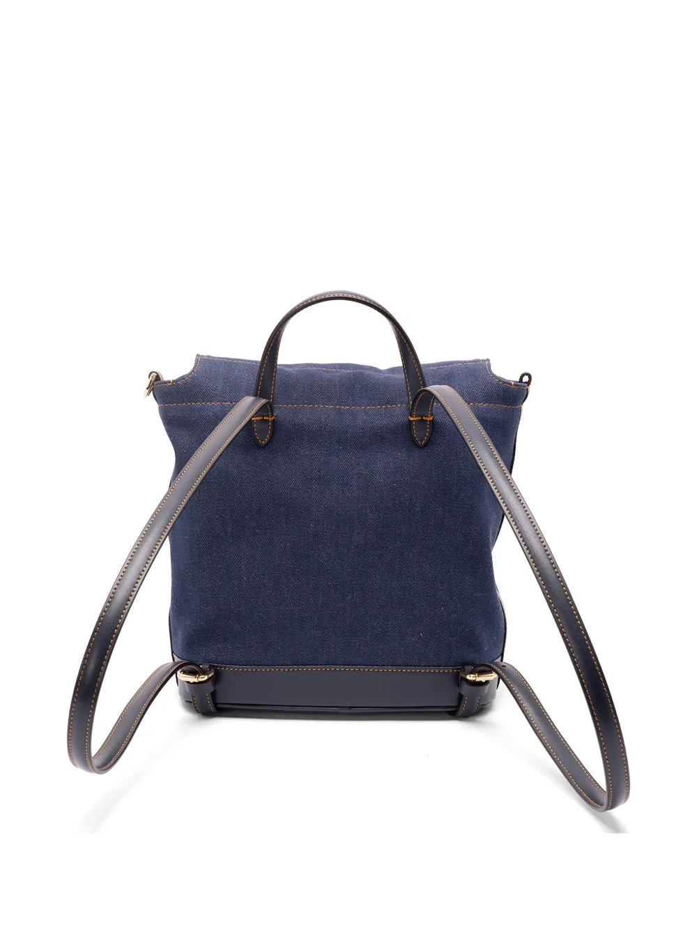FENDI Denim rugzak met FF-plakkaat Blauw