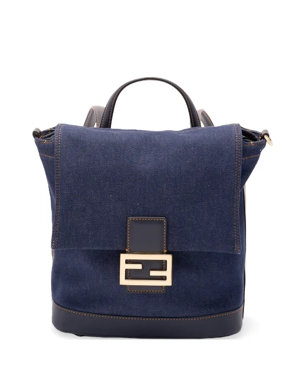 FENDI モノグラム デニムバックパック | ブルー | FARFETCH JP