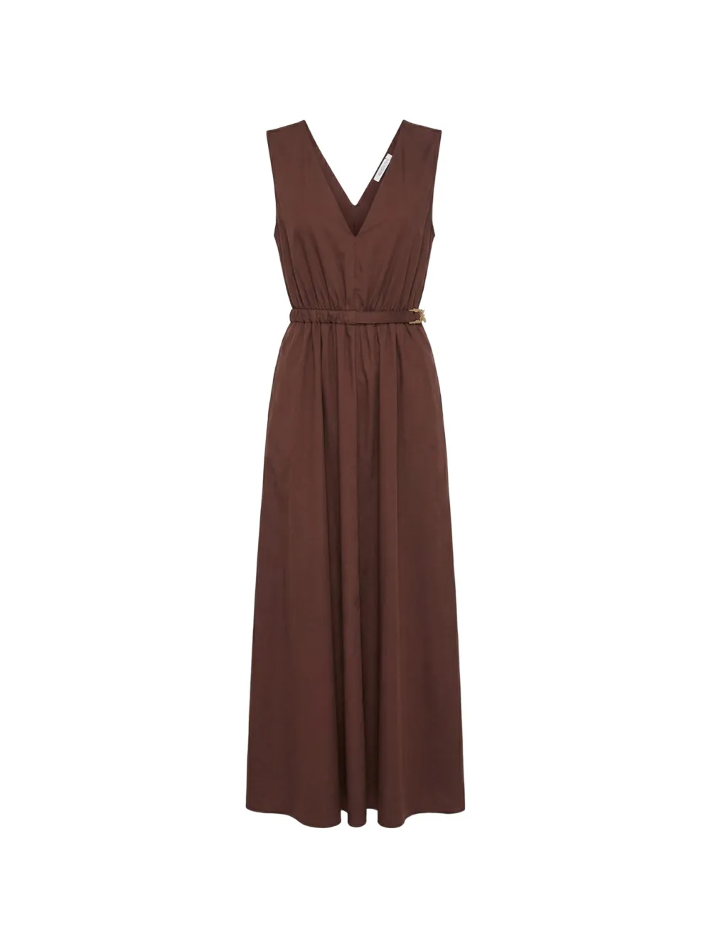 Patrizia Pepe belted V-neck maxi dress - Marrone