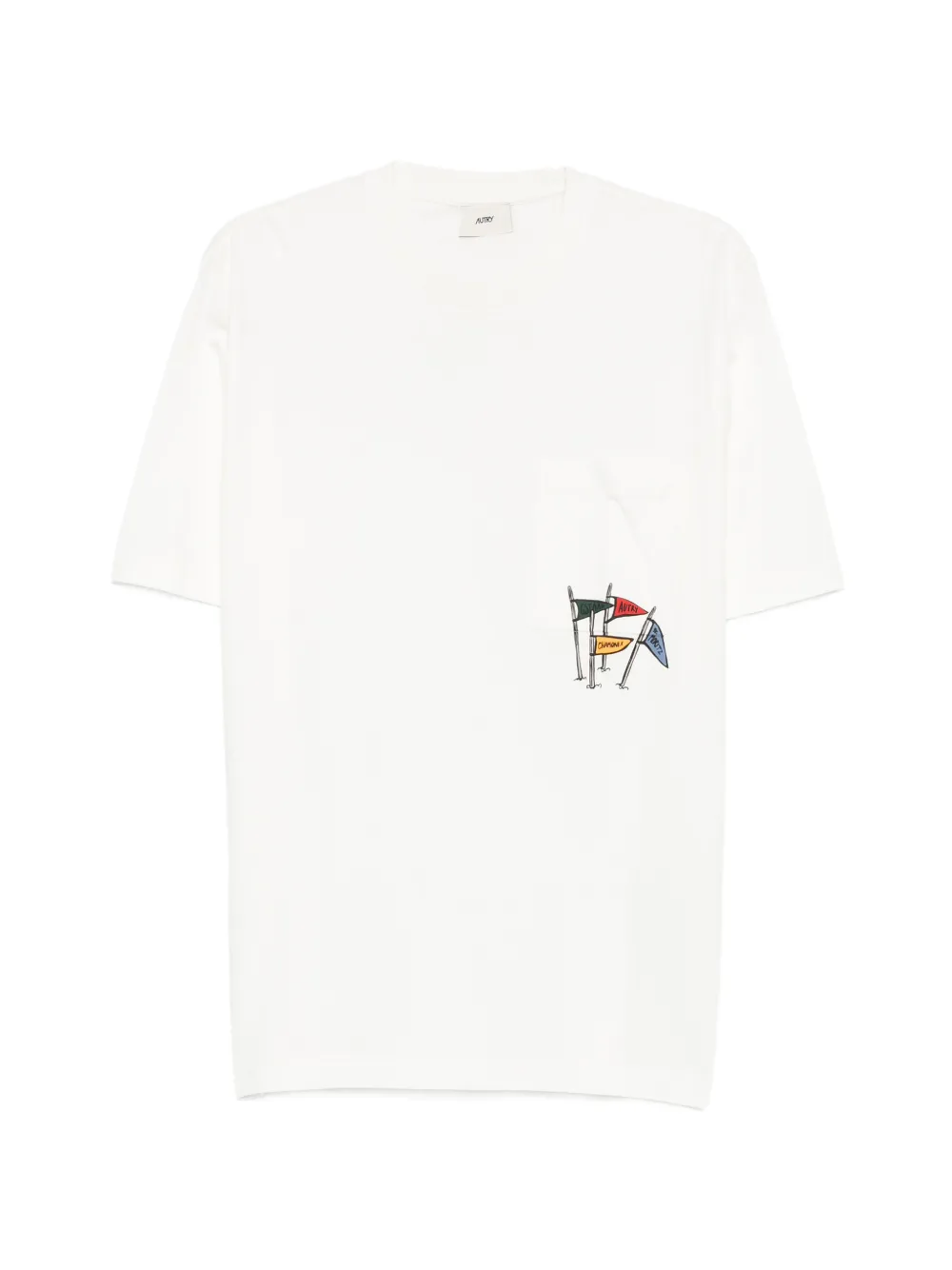 Autry flag-print pocket T-shirt - Bianco